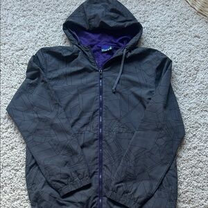Vurt Charcoal Windbreaker with Purple Lining